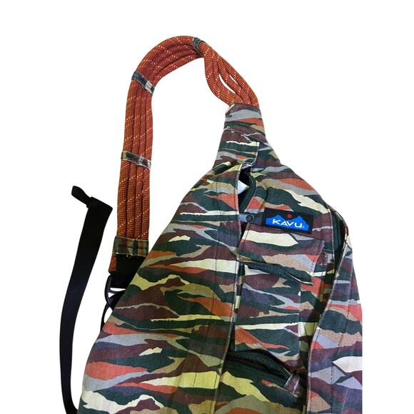 Kavu Original Rope Sling bag in orange camouflage - Picture 1 of 3
